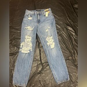 Aeropostale Ripped Straight Leg Blue Jeans